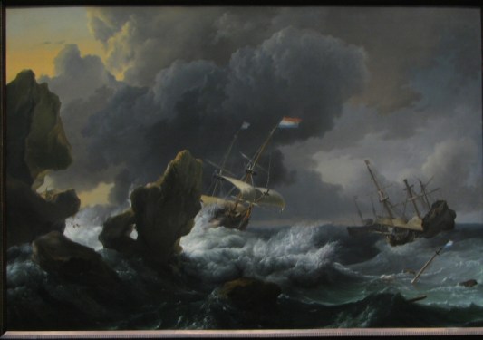 crashing upon the rocks